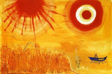 夏の午後の麦畑にて 現代 マルク・シャガール Oil Paintings